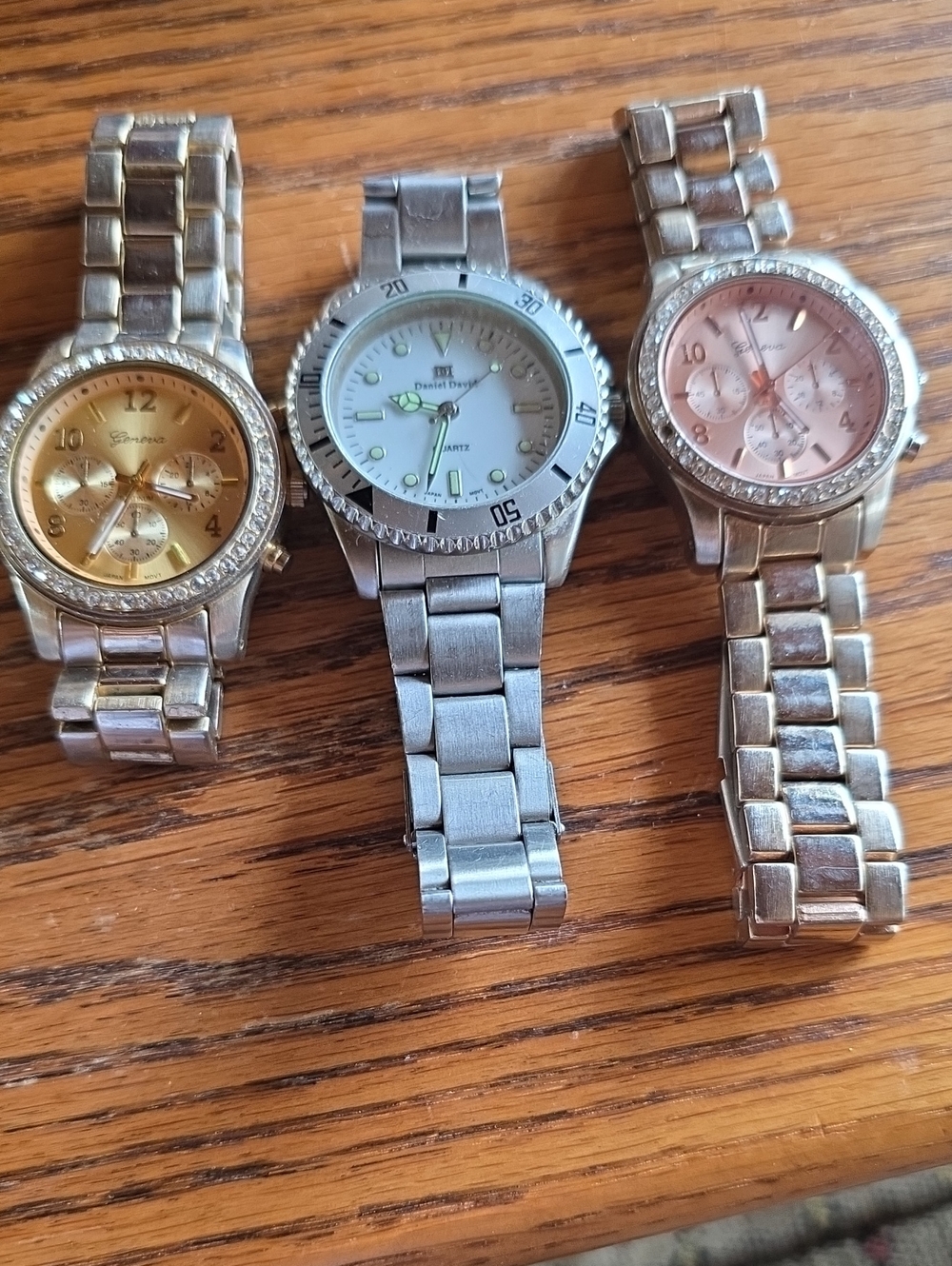 Bundle -Three Watches. One Daniel David(silver)  And 2 Geneva (Gold & Rose Gold)